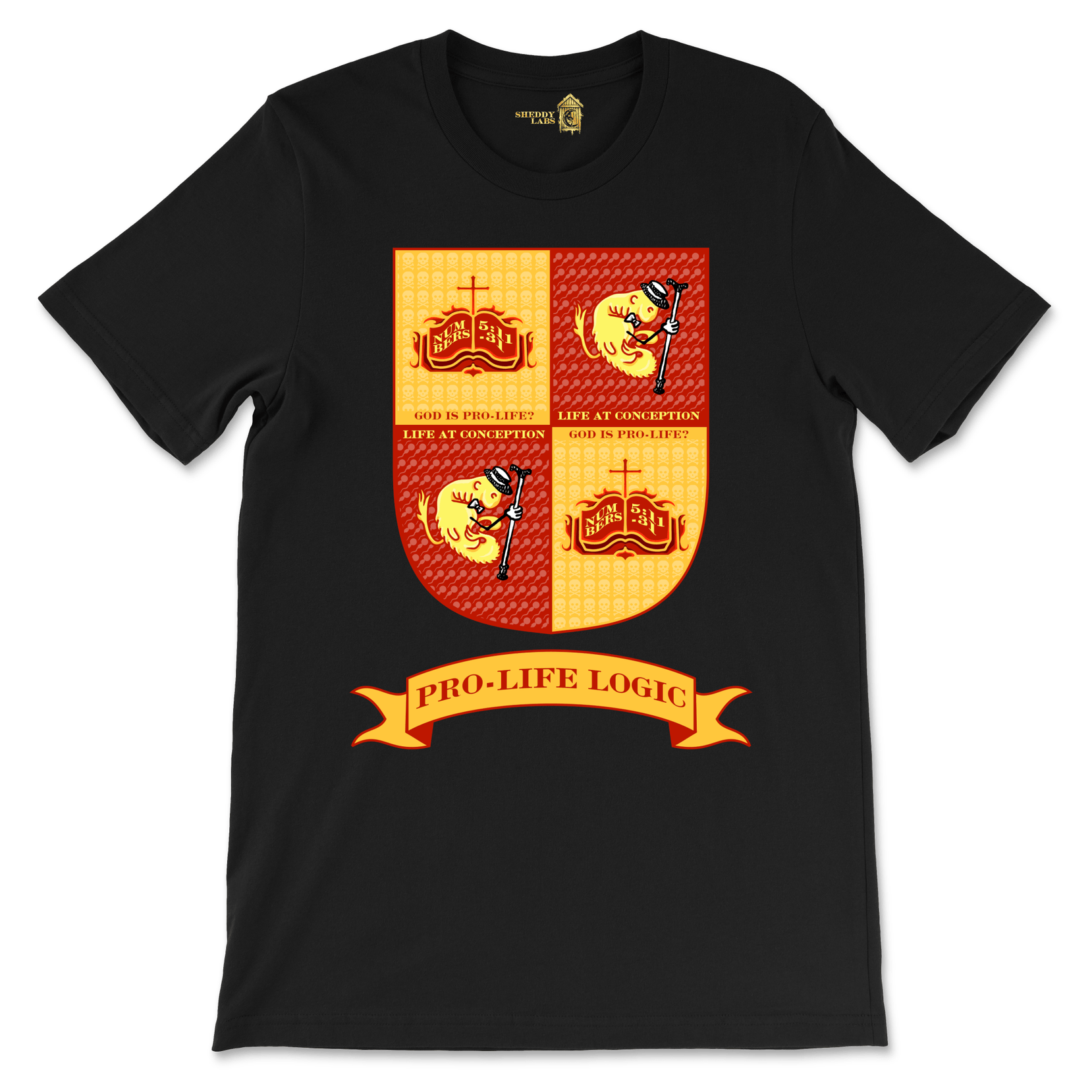 Pro-Life Coat of Arms of Hypocrisy Graphic T-Shirt